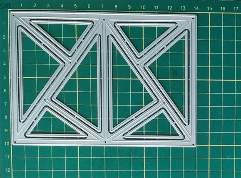 Mvchifay Cutting Dies for Card Making Metal Die-Cuts Scrapbooking Tool Hollow Frame DIY Craft Punch Template Embossing for Paper Album Decor (Big Triangle Rectangle frame-10.1x14cm) - Image 2